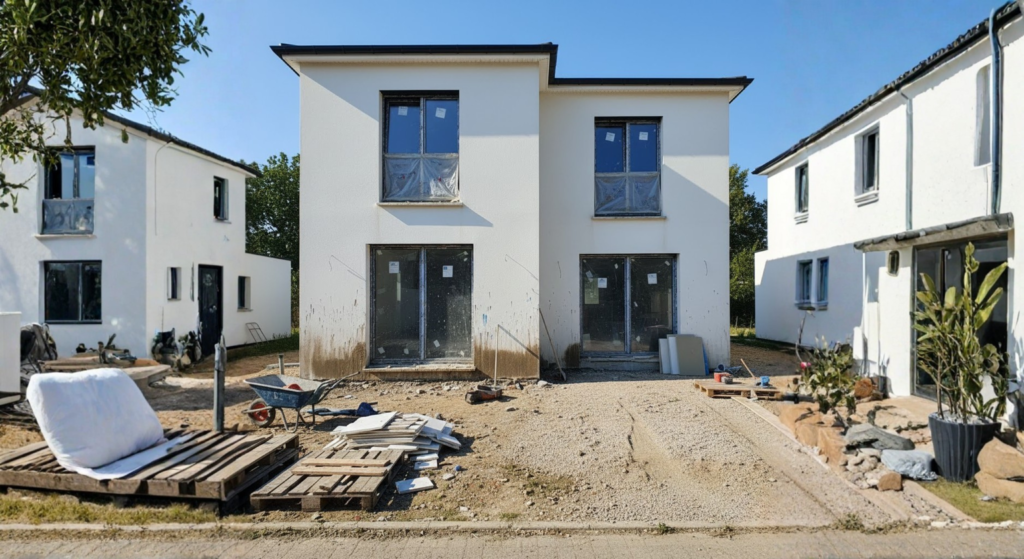 Home avant (le chantier) la faÇade de maison (pavillon de banlieue) sall'&clean