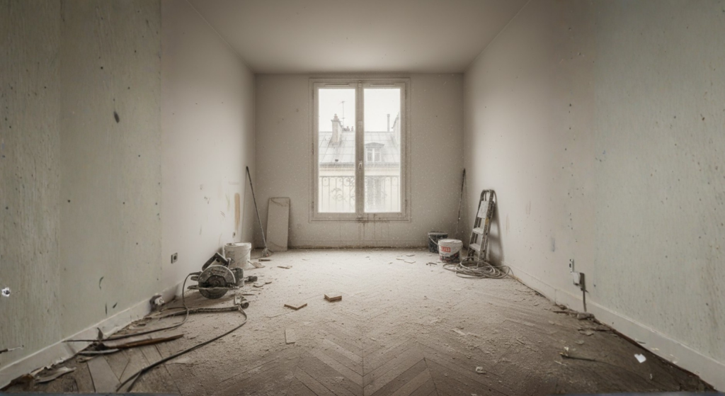 Home avant (le chantier) le studio (appartement parisien) sall'&clean